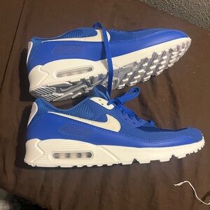 Nike Blue and White Sneakers Air Max 90 Nike By You Custom NIKE ID